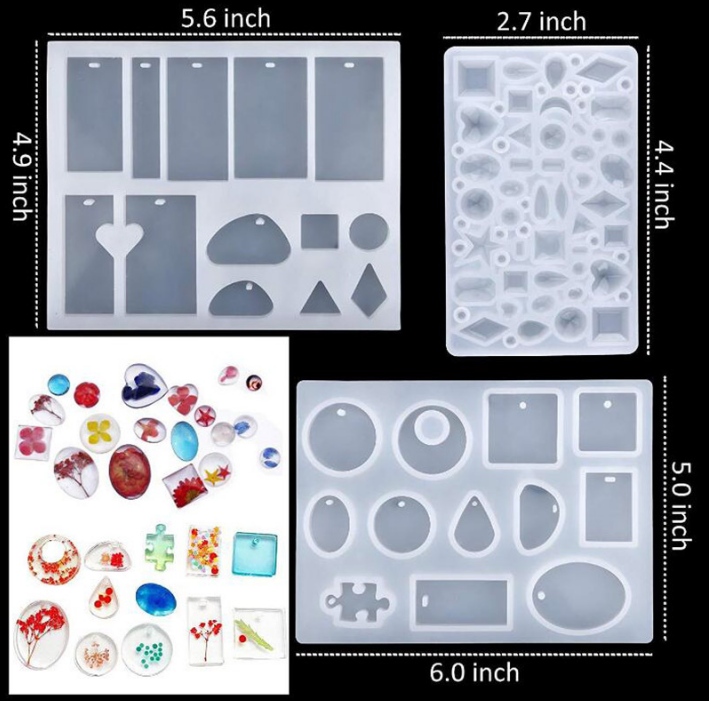 83Pcs Silikon Gussformen und DIY Kristall Epoxy Werkzeug Set